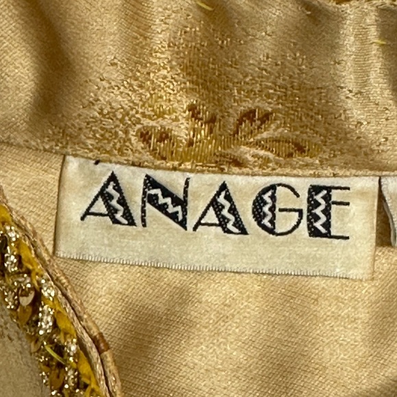 ANAGE Gold Embellished Jacket. Vintage Dry Clean Only Size Small Pre-Owned - Picture 5 of 15